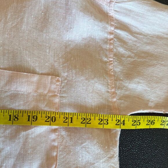 J. Jill Love Linen Blush Pink  Linen Shirt size Medium - Picture 6 of 7